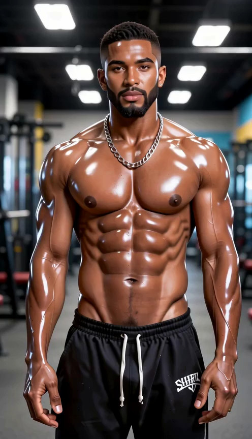 He’s working out at the gym showing off and talking to the viewer trying to g…