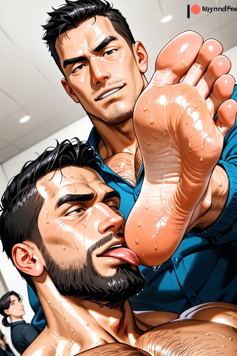 licking big soles of feet, licking big high arched soles of feet very big and…