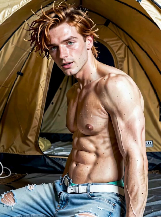 An 18+ ginger with freckles, messy medium length hair that come down over his…